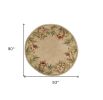 8' Ivory Round Wool Tropical Floral Hand Tufted Area Rug