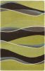 8' X 11' Lime Mocha Hand Tufted Abstract Waves Area Rug