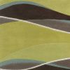 8' X 11' Lime Mocha Hand Tufted Abstract Waves Area Rug