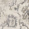 9' X 13' Ivory Machine Woven Distressed Floral Traditional Area Rug