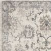 9' X 13' Ivory Machine Woven Distressed Floral Traditional Area Rug