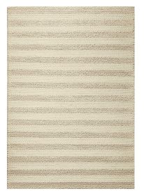 8' X 10' White Ivory Hand Woven Knobby Cornish Stripe Area Rug