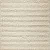 8' X 10' White Ivory Hand Woven Knobby Cornish Stripe Area Rug