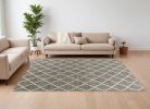 8' X 10' Dark Grey Hand Woven Diamond Pattern Area Rug