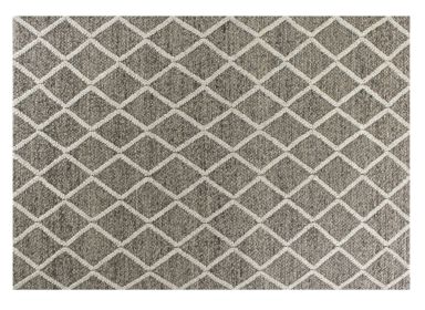 8' X 10' Dark Grey Hand Woven Diamond Pattern Area Rug