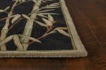 8' X 10' Black Hand Tufted Bordered Bamboo Area Rug