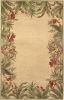 8' X 10' Ivory Hand Tufted Bordered Tropical Plants Area Rug