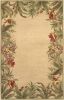 8' X 10' Ivory Hand Tufted Bordered Tropical Plants Area Rug