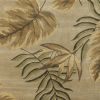 8' X 11' Sand Beige Hand Tufted Tropical Leaves Area Rug