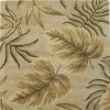 8' X 11' Sand Beige Hand Tufted Tropical Leaves Area Rug