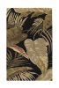 8' X 11' Midnight Black Hand Tufted Tropical Leaves Area Rug