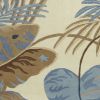 8' X 11' Ivory and Blue Wool Tropical Botanical Hand Tufted Area Rug