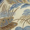 8' X 11' Ivory and Blue Wool Tropical Botanical Hand Tufted Area Rug