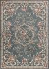 9' X 12' Slate Blue and Ivory Floral Area Rug