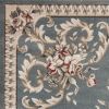 9' X 12' Slate Blue and Ivory Floral Area Rug