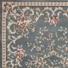 9' X 12' Slate Blue and Ivory Floral Area Rug