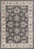 9' X 12' Grey Ivory Bordered Floral Area Rug