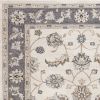 9' X 12' Ivory Grey Bordered Floral Area Rug