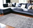 8' X 10' Slate Grey Hand Loomed Abstract Brushstroke Area Rug