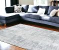 8' X 10' Dew Grey Hand Loomed Abstract Brushstroke Area Rug