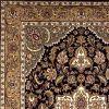 10' X 13' Black Beige Machine Woven Floral Medallion Area Rug