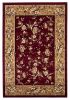 10' X 13' Red Beige Machine Woven Floral Traditional Area Rug