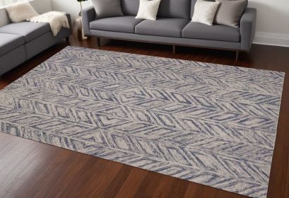 9' X 12' Blue Wool Hand Tufted Area Rug