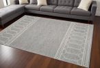 9' X 12' Grey Hand Tufted Geometric Area Rug