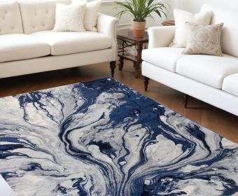 9' X 13' Blue Area Rug