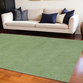 9' X 13' Green Hand Woven Area Rug