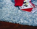 9' X 13' Polyester Indigo Or  Ivory  Heather Area Rug