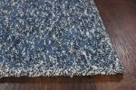 9' X 13' Polyester Indigo Or  Ivory  Heather Area Rug