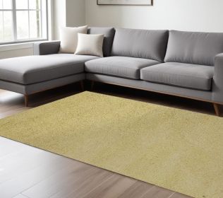 9' X 13' Polyester Canary Yellow Area Rug