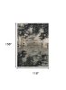 10' X 13' Silver Charcoal Machine Woven Abstract Paint Splatter Area Rug