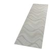 2' X 7' Ivory Abstract Waves Wool Runner Rug