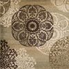 5' X 8' Sage Green Machine Woven Floral Medallion Disk Area Rug