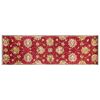 2' X 7' Red Floral Vines Bordered Wool Runner Rug