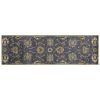 7' Midnight Blue Hand Tufted Wool Traditional Floral Runner Rug