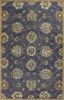 3' X 5' Midnight Floral Vines Wool Area Rug