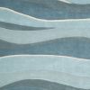 3' X 5' Ocean Blue Teal Hand Tufted Abstract Waves Area Rug