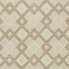 3' X 5' Ivory Geometric Diamonds Wool Area Rug