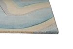 3' X 5' Ocean Blue Beige Hand Tufted Abstract Waves Area Rug