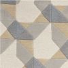 3' X 5' Ivory Or Grey Geometric Wool Area Rug