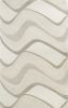 3' X 5' Ivory Hand Tufted Abstract Waves Area Rug