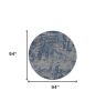 8' Gray Round Area Rug