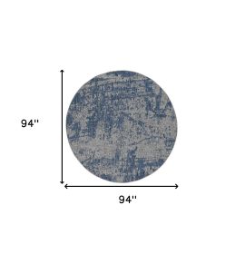 8' Gray Round Area Rug