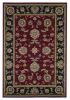 5' X 8' Red Black Machine Woven Floral Traditional Area Rug