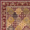 5' X 8' Red Floral Panel Bordered Area Rug