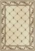 5' X 8' Ivory Machine Woven Hand Carved Fleur De Lis Indoor Area Rug