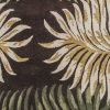 8' Espresso Brown Hand Tufted Tropical Leaves Indoor Runner Rug